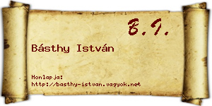 Básthy István névjegykártya